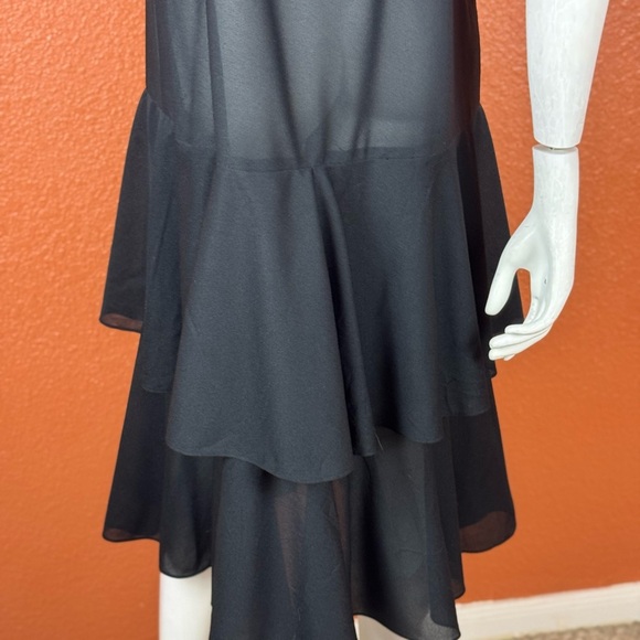 Prato Made In U.S.A Elegant Black Sleeveless Dress. E94 - Picture 7 of 15